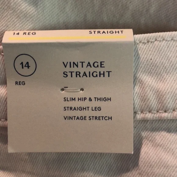 Universal Thread Off White Vintage Straight Size 14 Jeans Raw Hem NEW - Picture 7 of 7